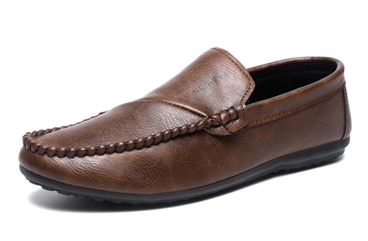 2025 Spring/Autumn Men's Footwear: Minimalist Design Loafers Elegant Khaki-Coloured Work Shoes Student Footwear