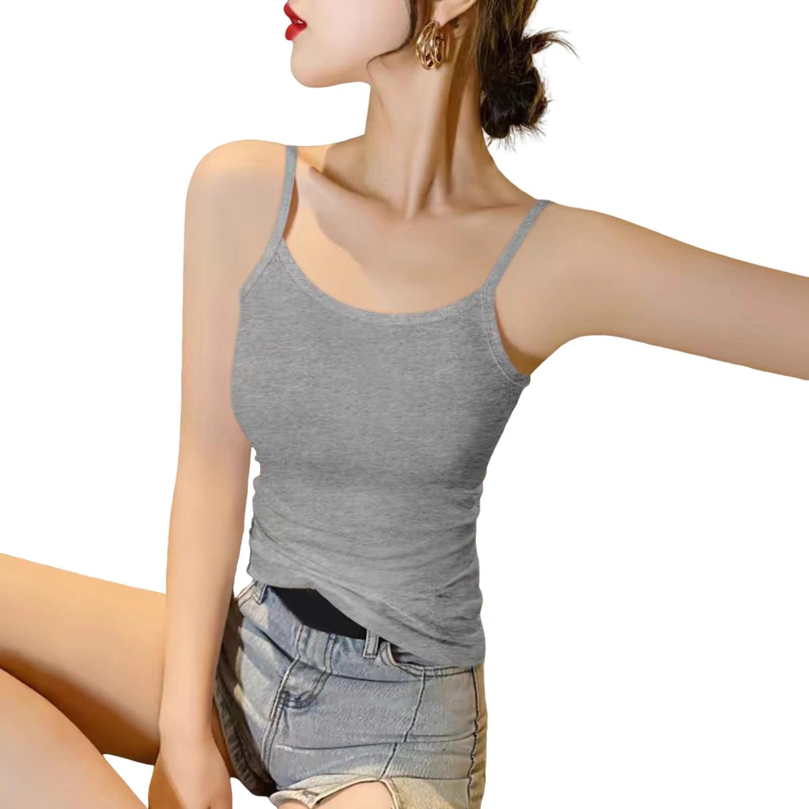 Chic Loose Tank Top Sleeveless Daily Wear Moisture Wicking Base Layer Women Vest