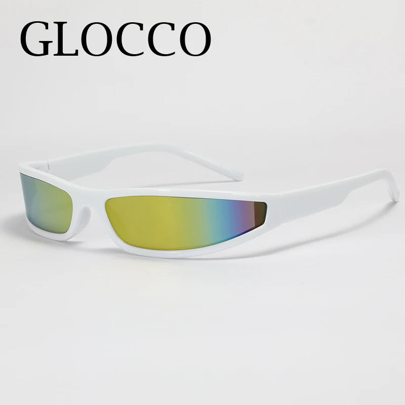 Narrow Rectangle Y2K Sunglasses  Luxury Brand Punk