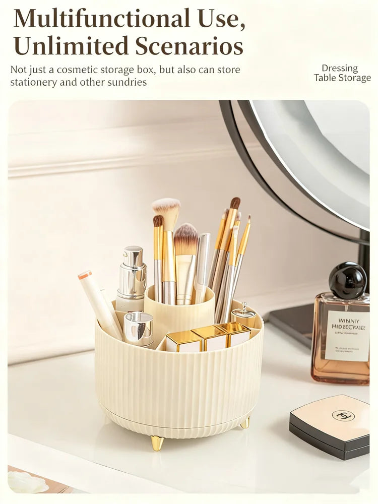 Rotatable Makeup Desktop Cosmetic Storage Box Organizer Large Capacity For Bathroom Portable Lipstick Makeup Brush Pen Holder