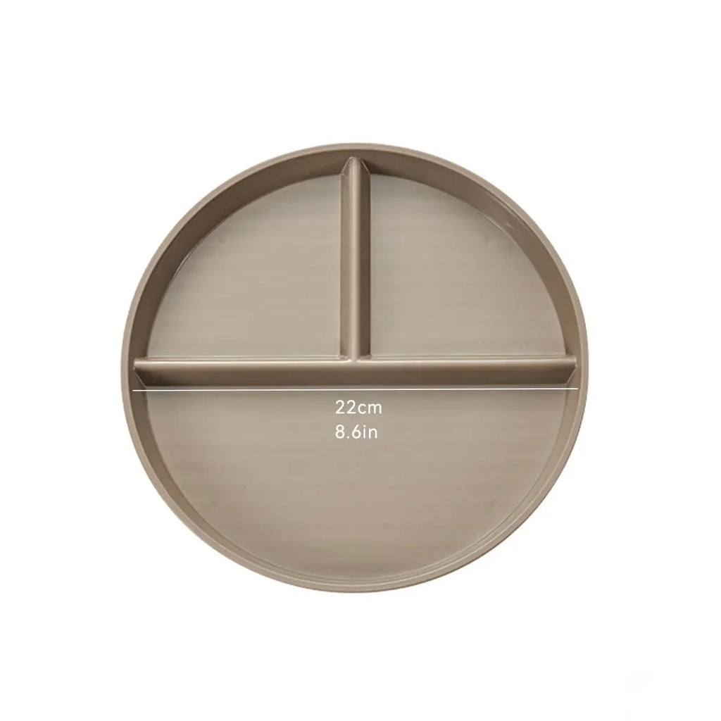 Reusable Fruit Salad Plate Round Plastic Divided Dinning Plate Students Kids Food Plate Microwave & Dishwasher Safe Tableware