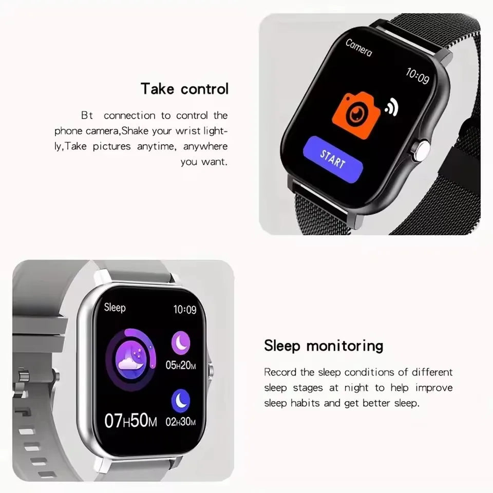 New Smart Watch Android IOS Phone 1.44 Inch Color Screen Bluetooth Call Blood Oxygen/Pressure Monitoring Smart Watch Women Men