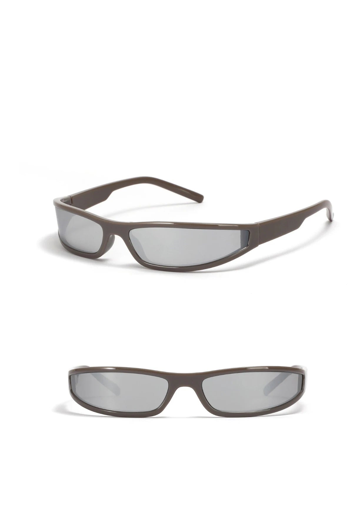 Narrow Rectangle Y2K Sunglasses  Luxury Brand Punk
