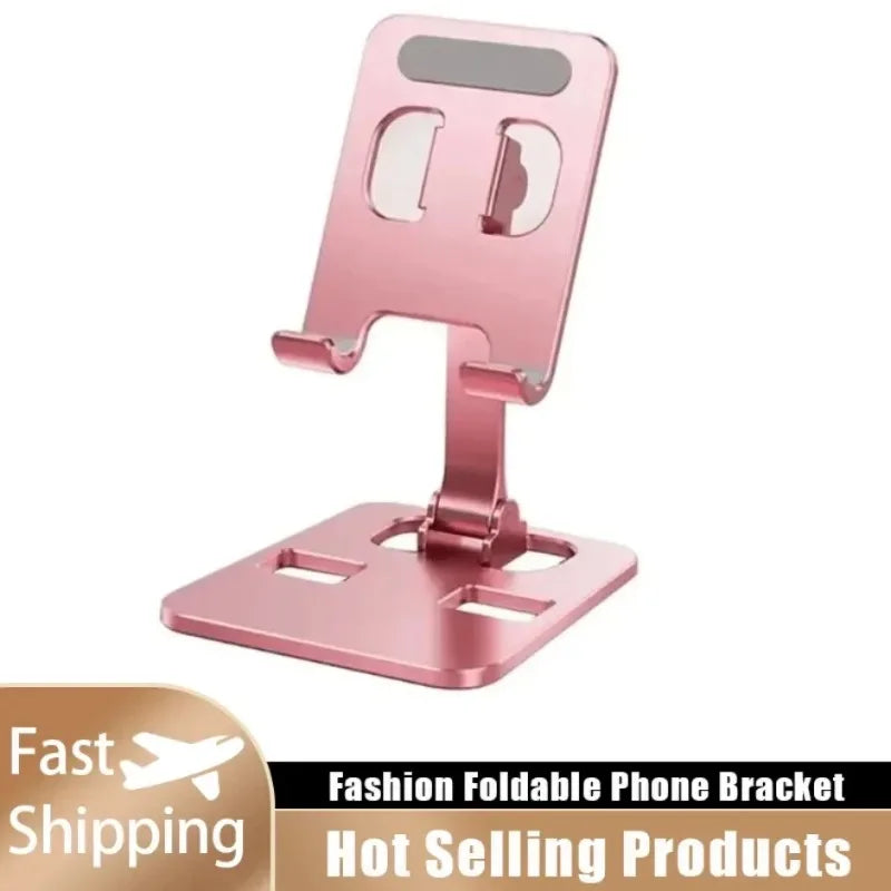 Fashion Universal Foldable Desk Phone Holder Mount Stand For iPhone 12-17 Mobile Phone Holder Tablet Desktop Metal Holder