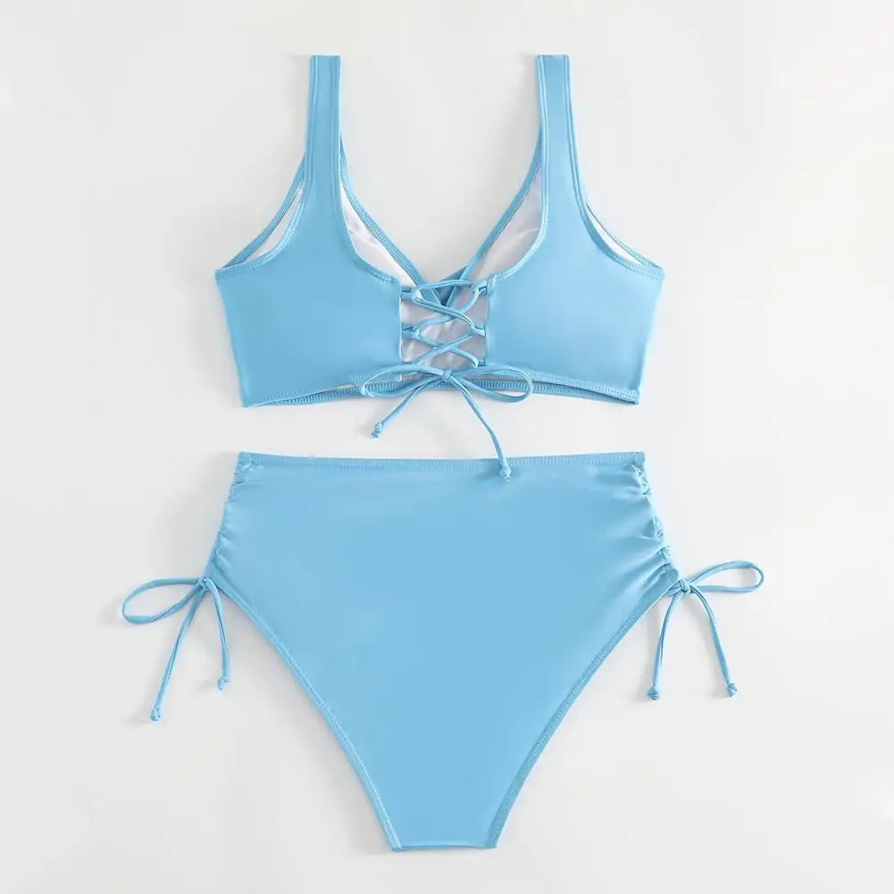 Sexy High Waist Bikinis 2024 Bandage Swimwear Women Swimsuit Female Bikini Set Print Bodysuit Bathing Suit Summer