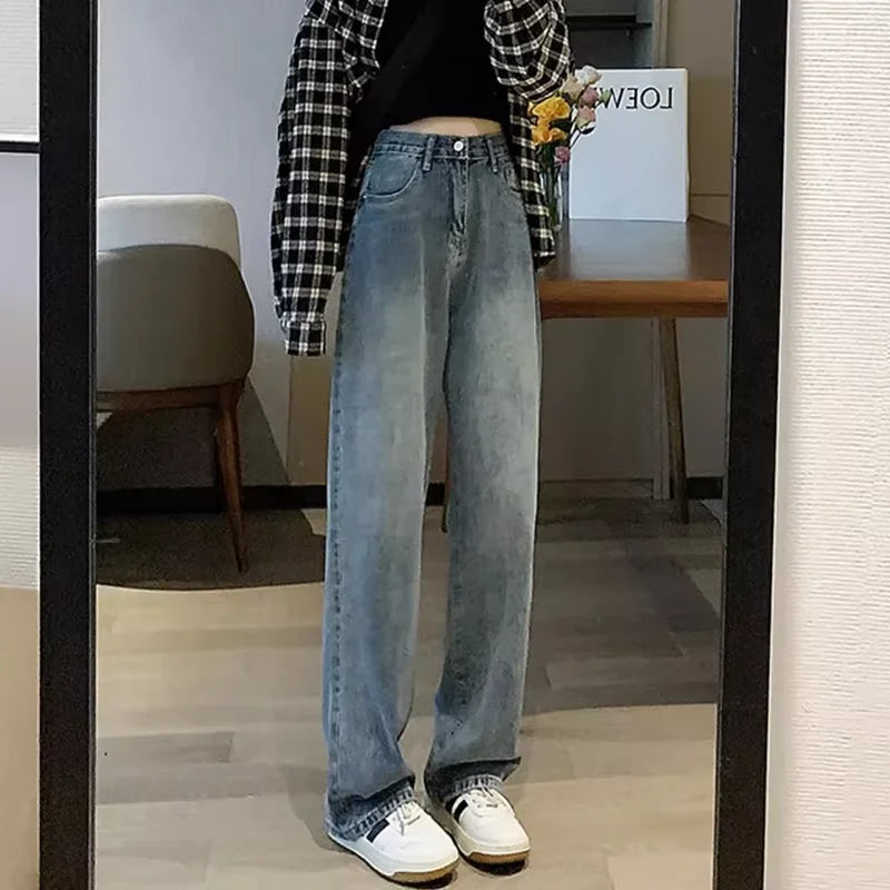 New Autumn And Winter Styles Suitable For All Seasons Basic Jeans For Women High Waist Retro Wide Leg Versatile And Casual Jeans
