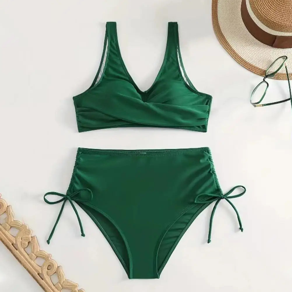Sexy High Waist Bikinis 2024 Bandage Swimwear Women Swimsuit Female Bikini Set Print Bodysuit Bathing Suit Summer