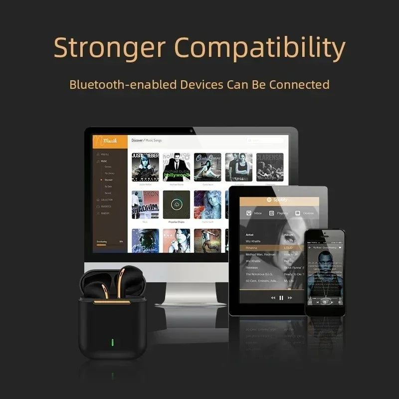 J18wireless Bluetooth earphones HiFI in ear stereo microphone waterproof noisecancelling sports earphones suitable for Xiaomi ..