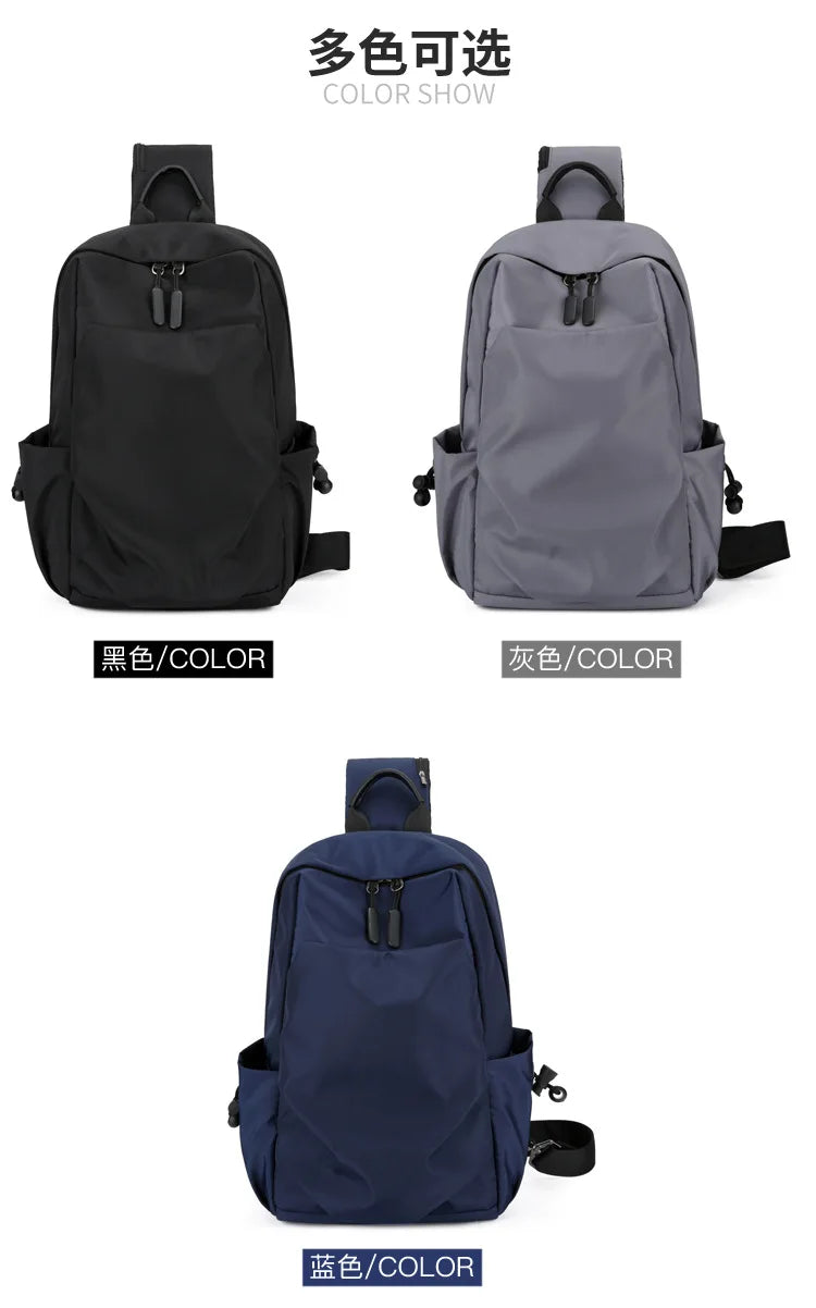 Men's Chest Bag Large Canvas Fashion Male Crossbody Bags Oxford Cloth Designer Man Student Shoulder Sling Casual Sports Phone