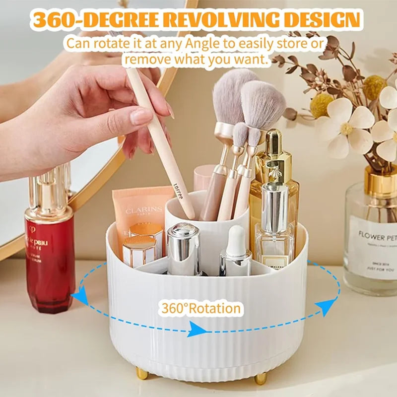 Rotatable Makeup Desktop Cosmetic Storage Box Organizer Large Capacity For Bathroom Portable Lipstick Makeup Brush Pen Holder