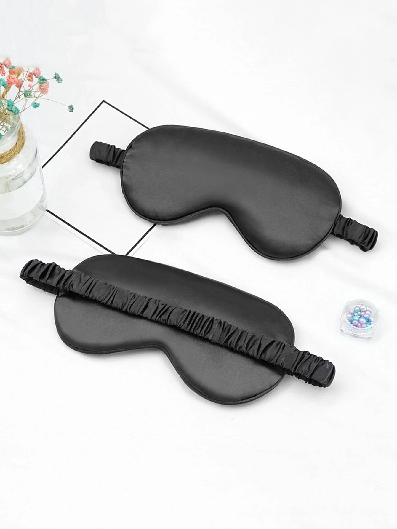 1pc-Double Sided Imitation Silk Unisex Eye Mask, Light Blocking, Non Eye Pressure, Sleep Elasticity, Travel, Lunch Break, Sleep