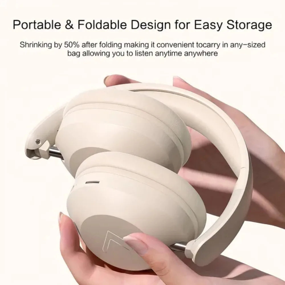 Foldable Wireless Bluetooth Headset Over Ear Sports Headphones High Power Stereo Sound for Cell Phones and Music