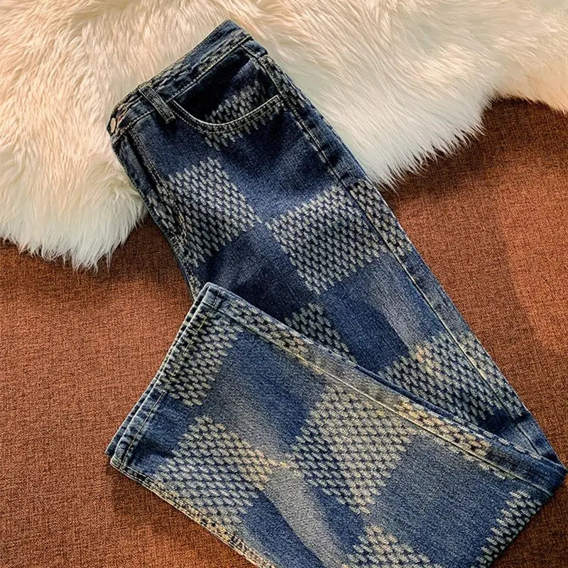Spring Autumn Vintage Loose Casual Fashion Straight Jeans Hombre Hip Hop Y2K Denim Pants Male Streetwear Trousers Men